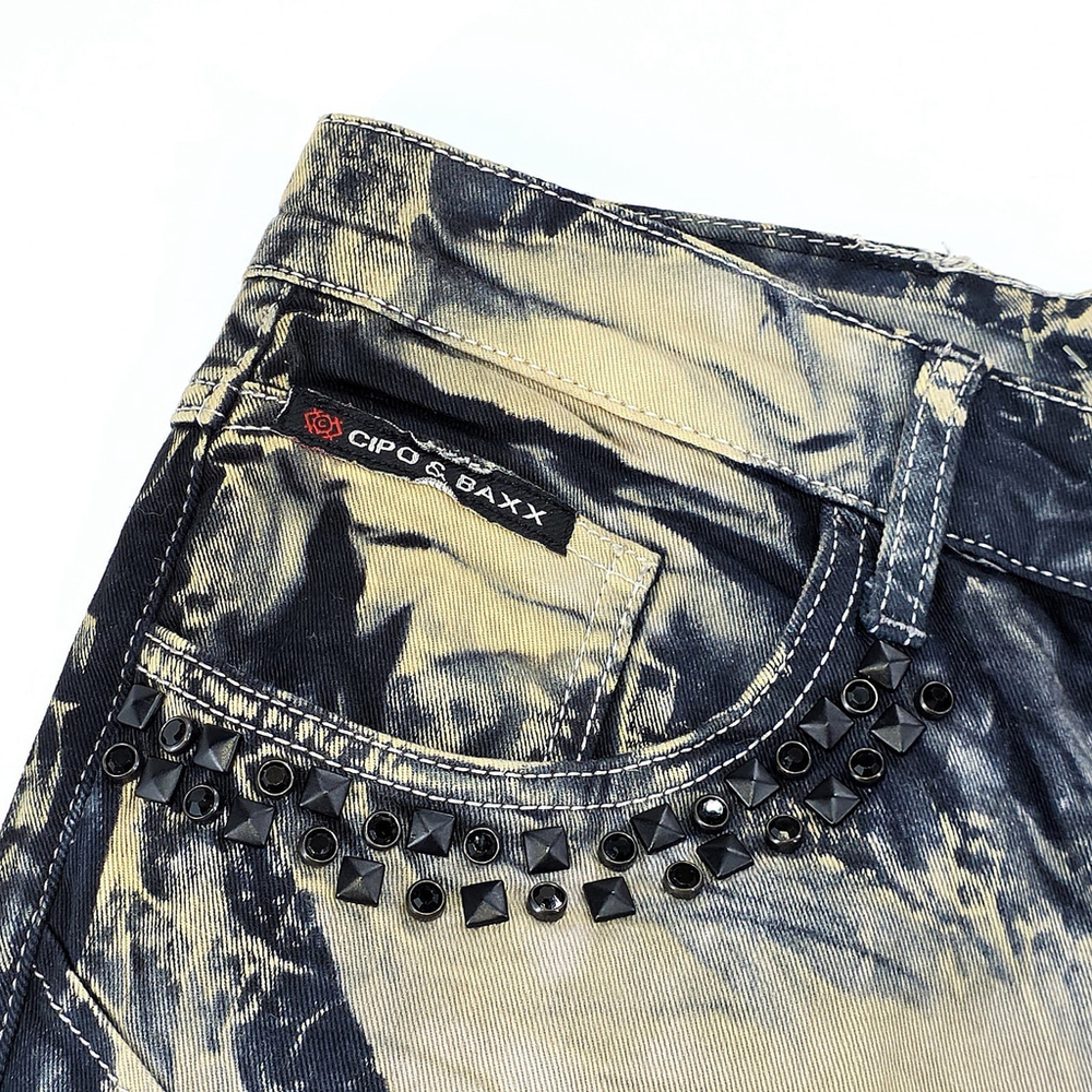 Cipo & Baxx Lincoln CD494 Jeans Mens 36x34 Studded Distressed Moto Biker... - Picture 7 of 14